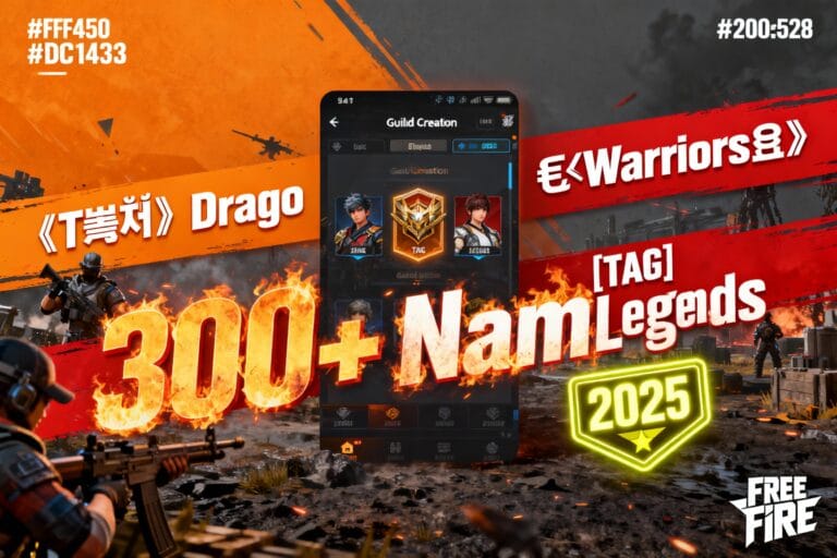 300+ Free Fire stylish names featuring guild names, gaming nicknames, symbols, and unique Free Fire name ideas for 2025.
