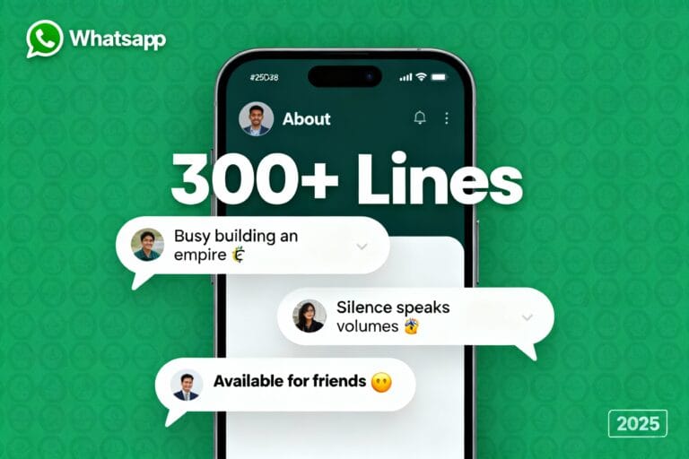 300+ WhatsApp About: Attitude, Funny & Love Lines 2026